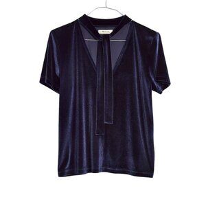 Madewell Velvet Tie Neck Top – XL